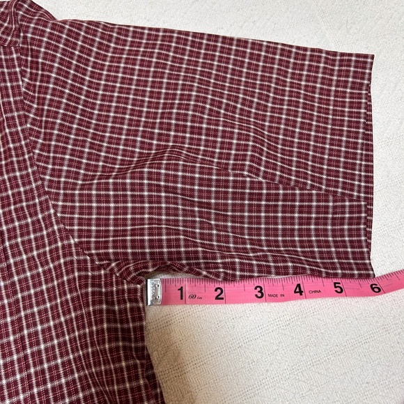 NWOT LL Bean Mens Red Plaid Button Down Short Sleeve Shirt - S Wrinkle Resistant - Picture 6 of 10